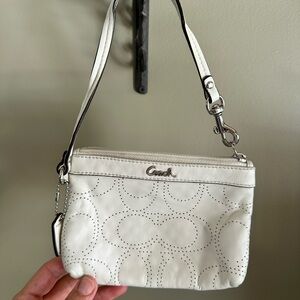 Coach Cream Leather Wristlet
